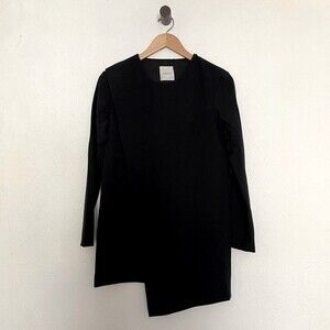 Mason Asymmetrical Long Sleeve Dress in Black